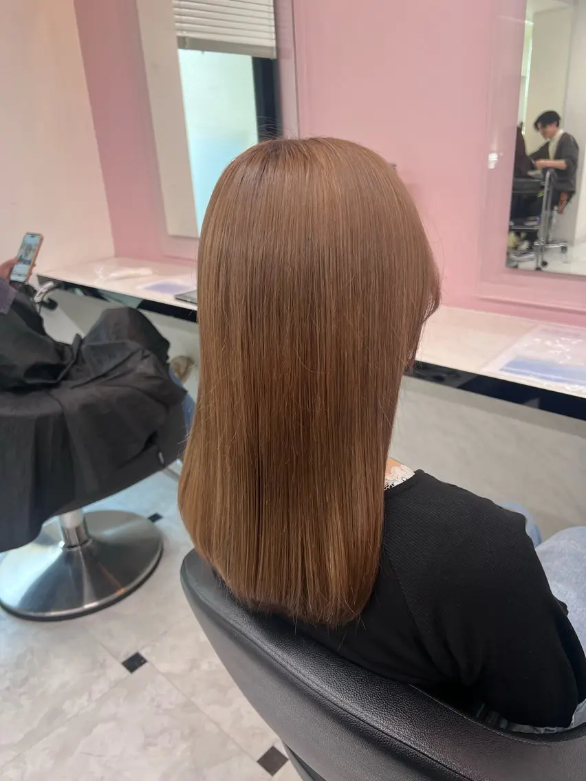 ミディアム カラー パーマ カット ヘアカラー トリートメント ヘッドスパ ヘアセット 💕上野美容師☁ ブリーチ💖サワのヘアスタイル