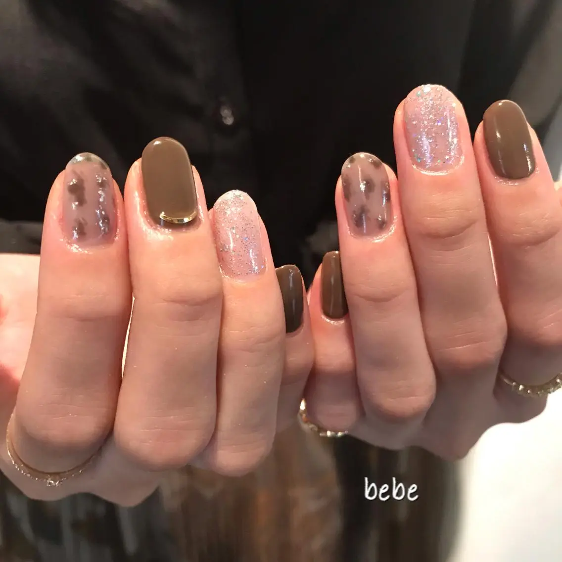 ネイル アニマル柄 ニュアンスネイル ハンドネイル Ann nailのネイルデザイン
