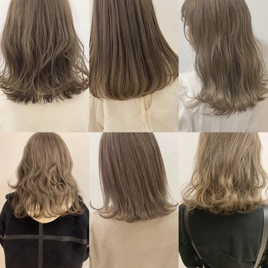 ミディアム カラー ネイル ハイトーンボブ 前田 表参道　グレージュのヘアスタイル