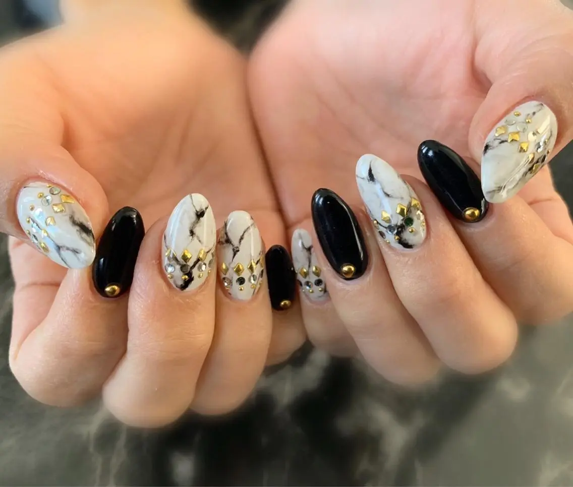 ネイル フットネイル 大理石ネイル(マーブル) シンプルネイル 春ネイル 夏ネイル nail fufla ♡yamane♡のネイルデザイン