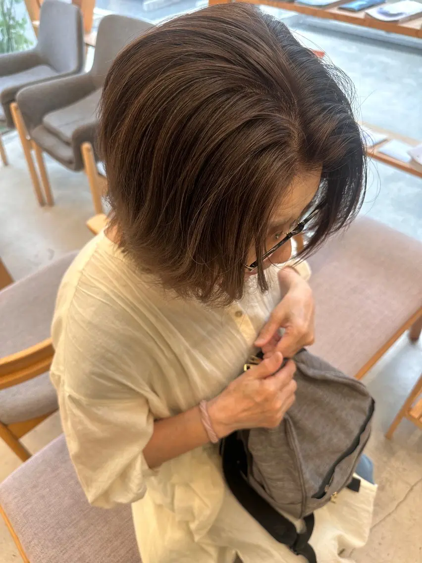 ショート カラー カット ヘアカラー 【茨木で白髪ぼかし】 テミルヘアー三好怜志のヘアスタイル