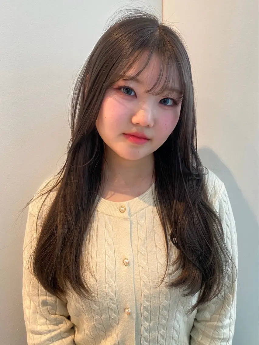 ロング カラー グレージュ カット ヘアカラー トリートメント mai / linoah˚✧のヘアスタイル