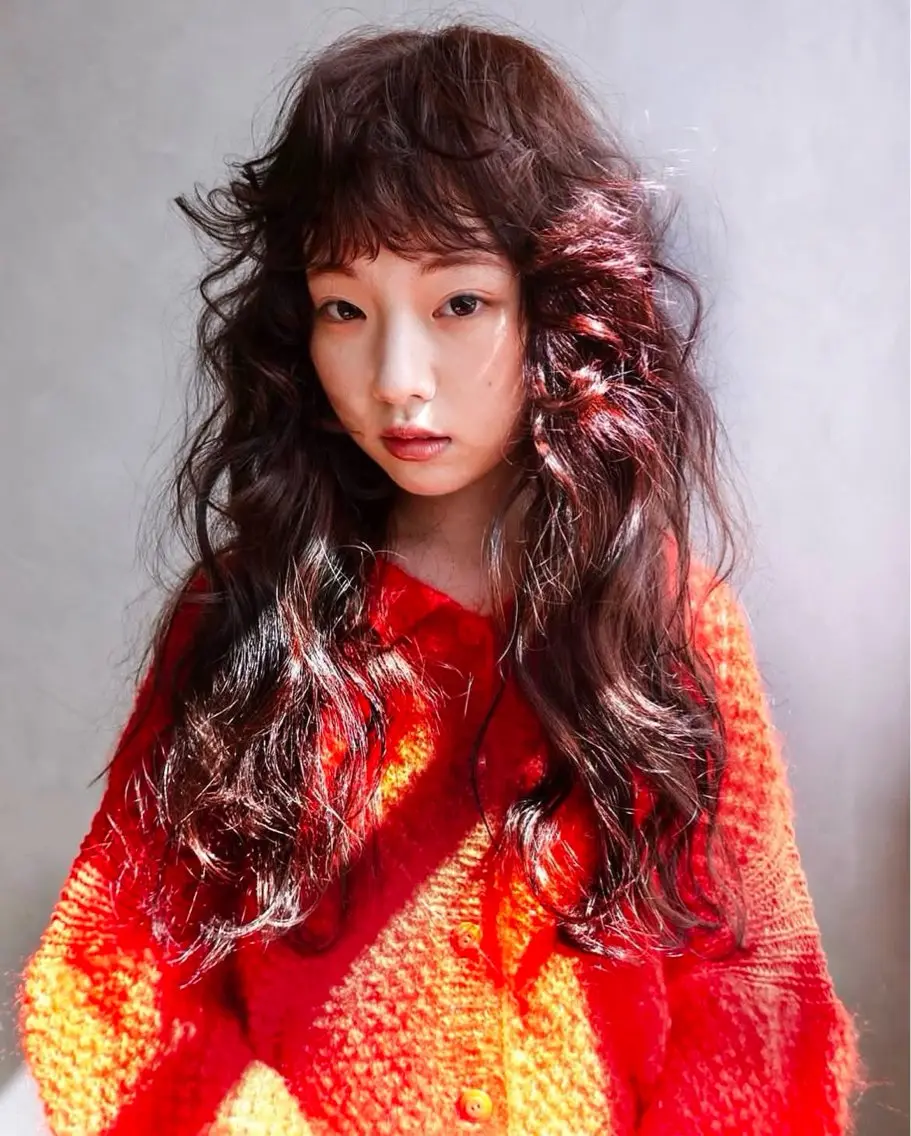 ロング パーマ 藤原 美羽のヘアスタイル