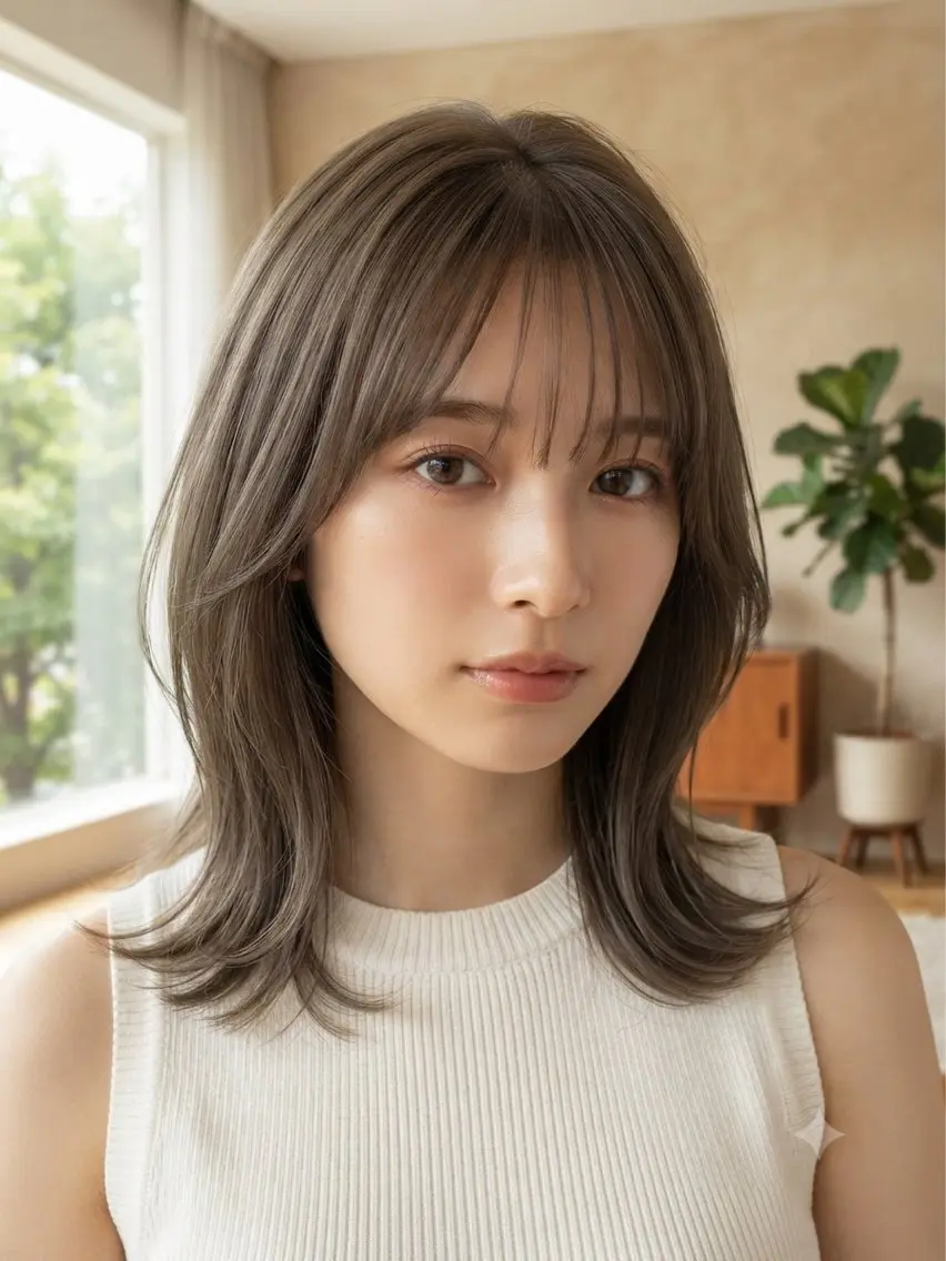 ミディアム 神戸/karina /レイヤー/顔まわりのヘアスタイル