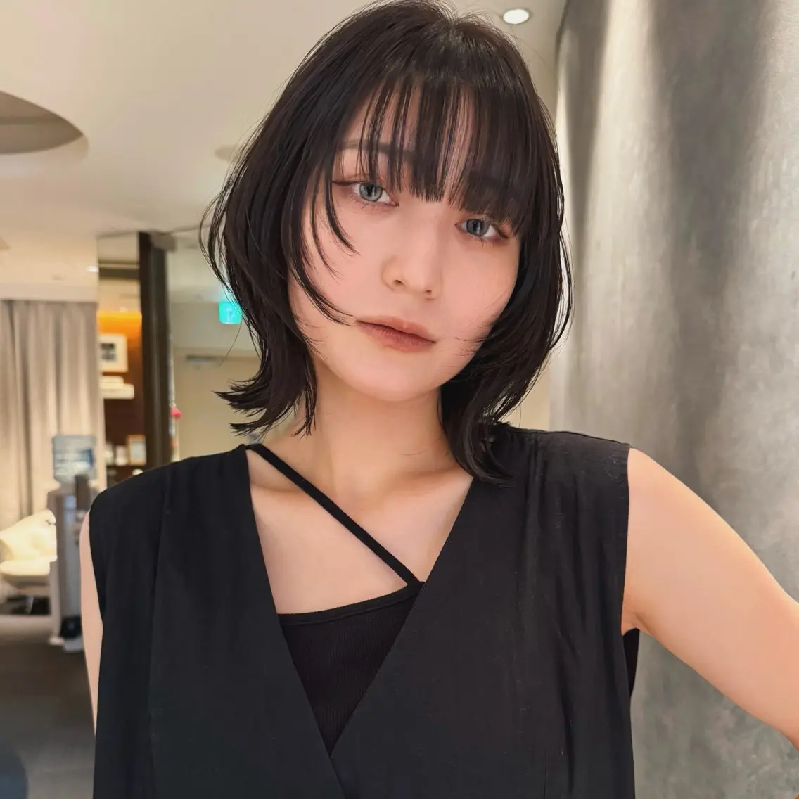 ミディアム ボブレイヤー ボブ レイヤーカット モデル募集/山田蓮/ レイヤーボブのヘアスタイル