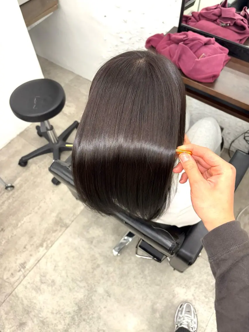 ミディアム ヘアカラー トリートメント 縮毛矯正/髪質改善 /艶髪特化/こうめいのヘアスタイル
