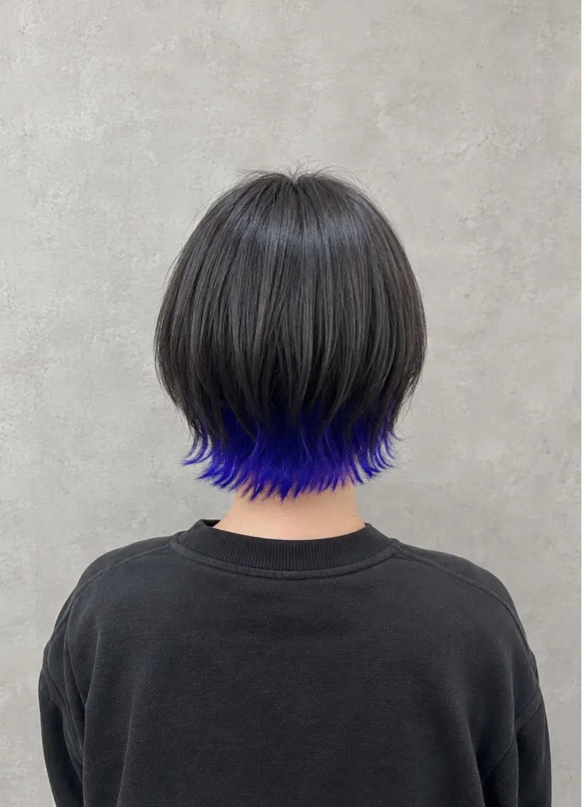 ショート カラー ボブレイヤー ブルーカラー ブルーラベンダー ラベンダーカラー ボブ カット ヘアカラー トリートメント 【enil代表】 杉林和哉のヘアスタイル