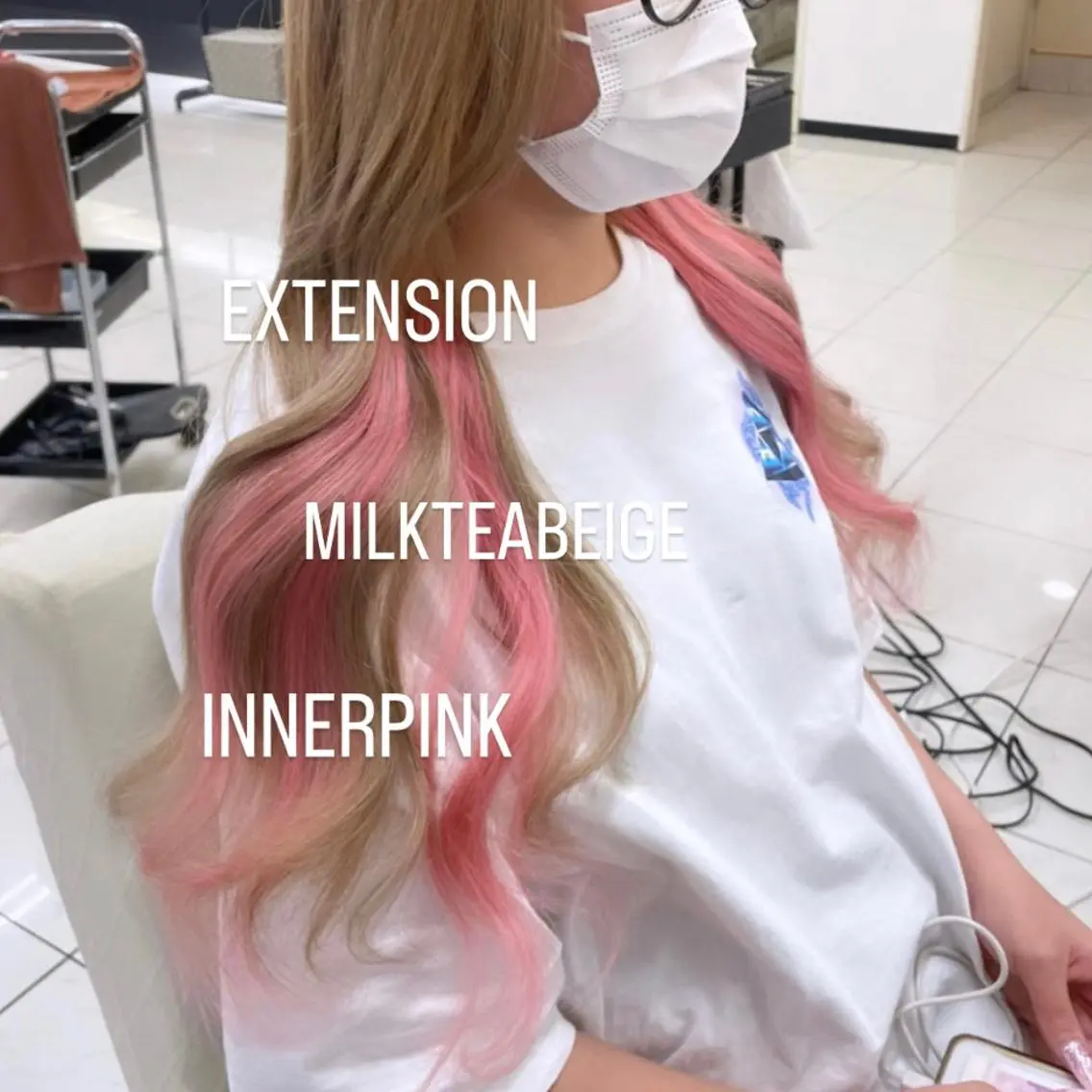 ロング エクステ エクステ🩵ブリーチ 韓国ヘア🩵KAEのヘアスタイル