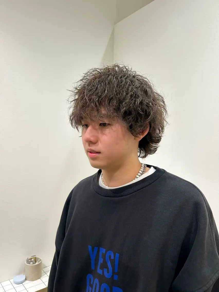 ショート メンズ メンズパーマ カット パーマ KAZU keshiki大名のヘアスタイル
