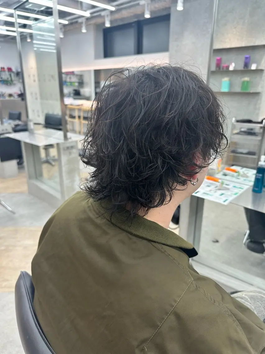 パーマ メンズ メンズウルフカット ウルフカット カット パーマ カット🔥パーマ特化 fifthりょう🔥のヘアスタイル
