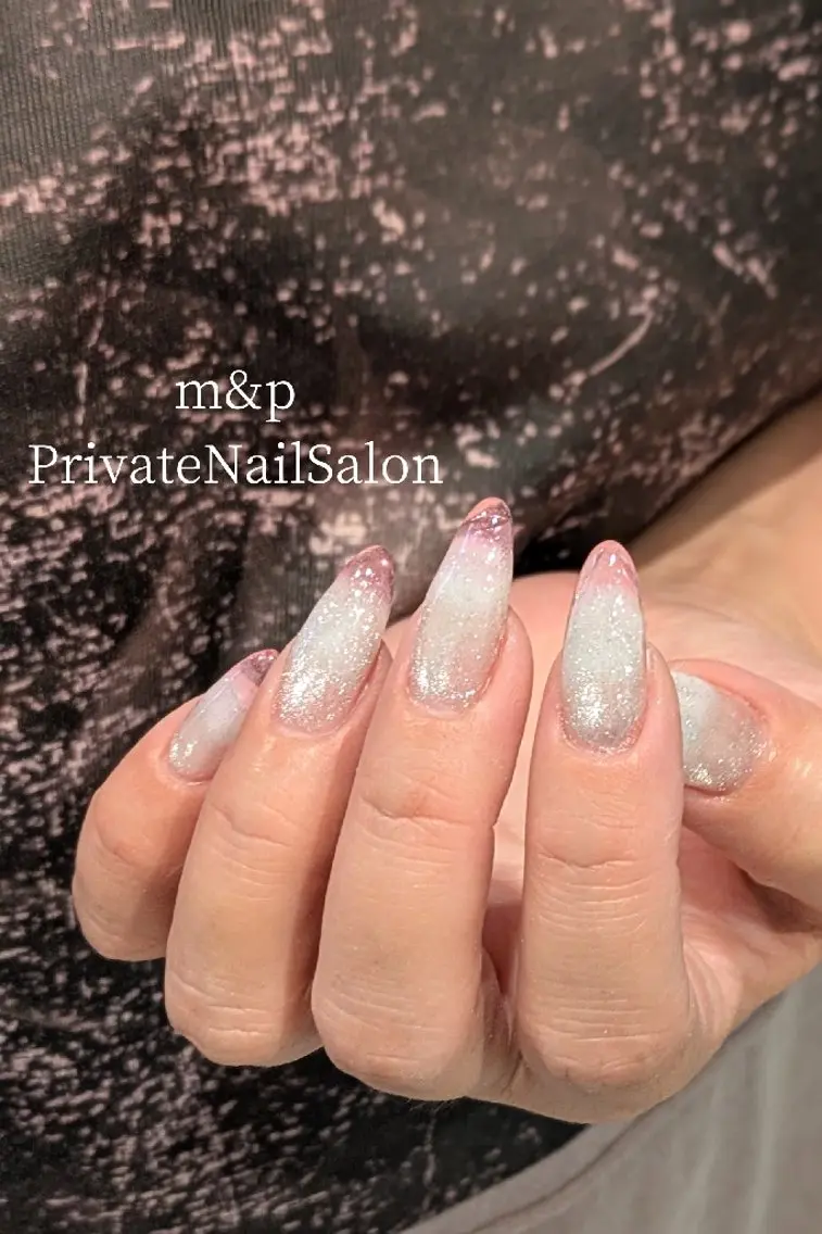 ネイル クリアネイル 長さ出し シンプルネイル 夏ネイル ハンドネイル m&pPrivate nailsalonのネイルデザイン