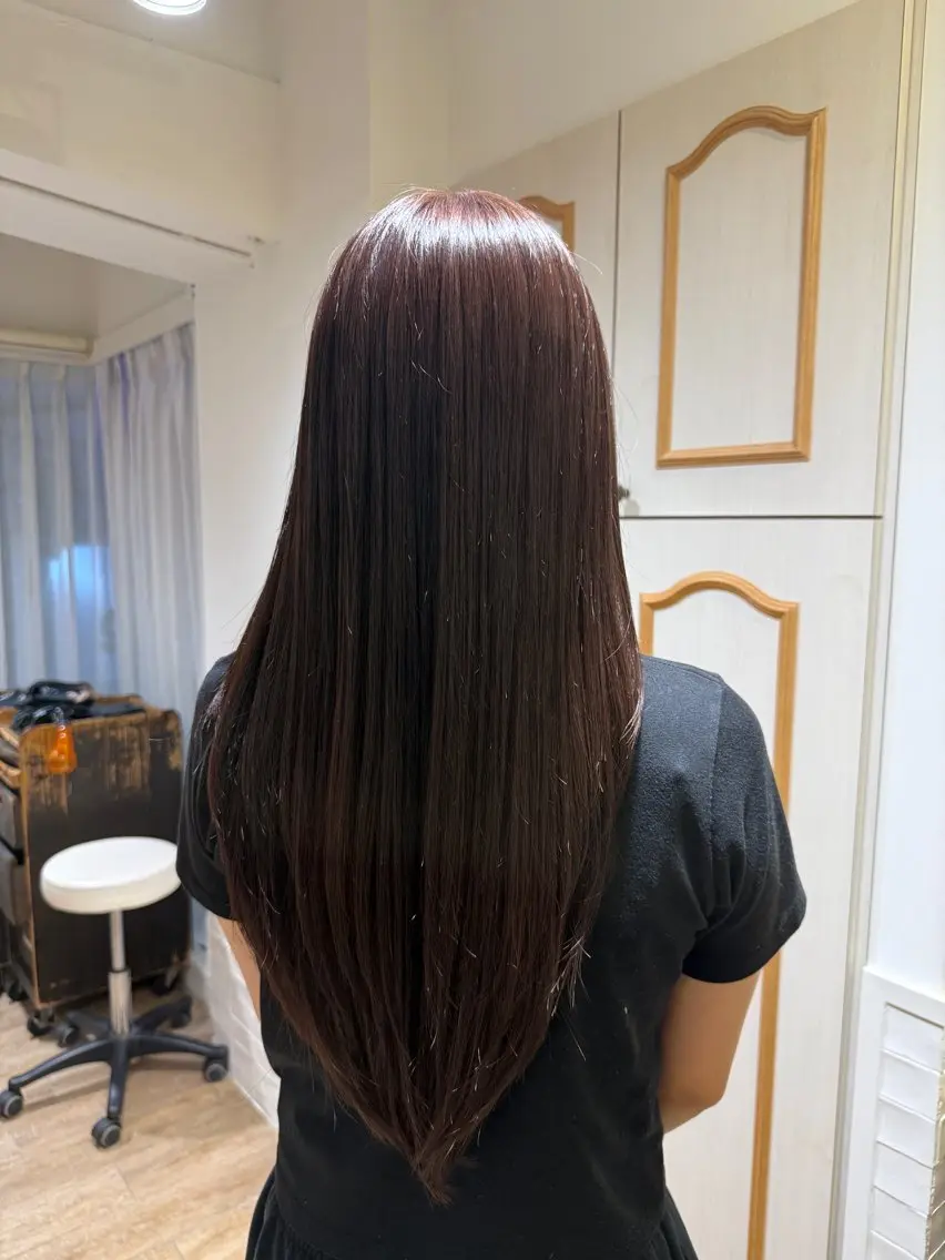 ロング カラー グレージュ ラベンダーカラー ラベンダーグレージュ ラベンダーグレー ピンクカラー 【カラーモデル】檜佐 叶実のヘアスタイル