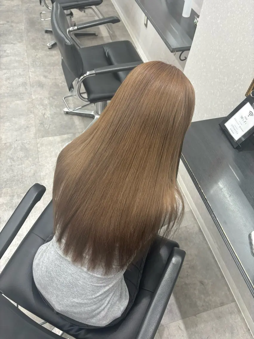 ロング カラー ケアブリーチ🥣 縮毛矯正Ryokoのヘアスタイル