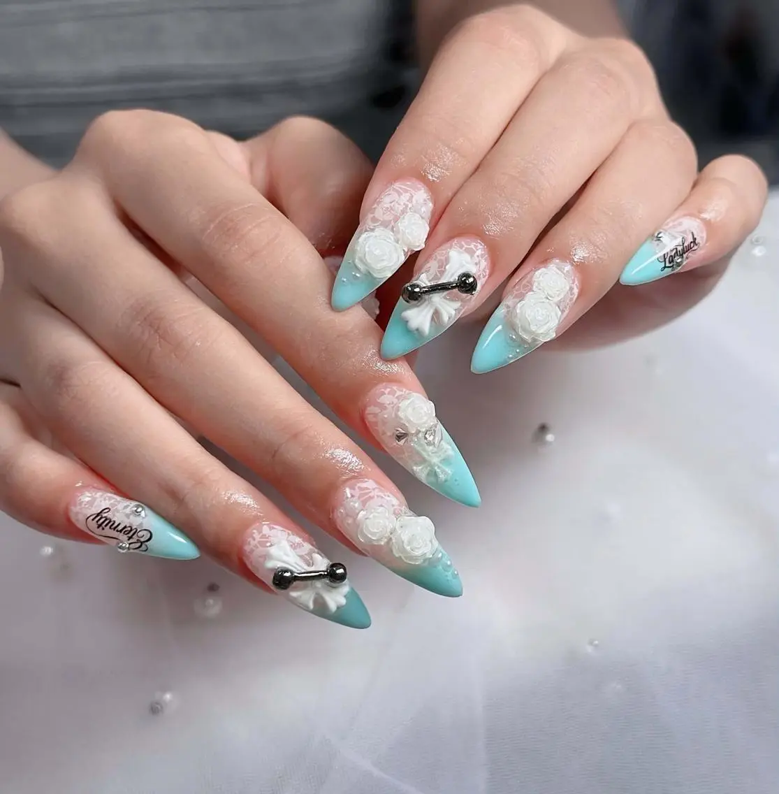 ネイル フレンチネイル ジェルネイル ハロウィン 韓国ネイル マグネットネイル ハンドネイル H.baby Nail Salonのネイルデザイン