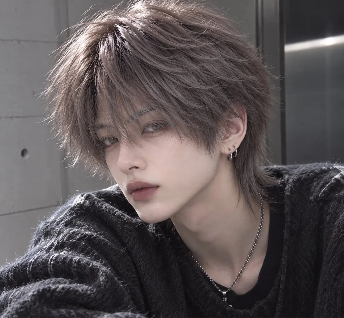 ショート カラー メンズ アッシュ アッシュグレー アッシュグレージュ グレージュ ヘアカラー メンズ韓国系カラー /YUTAのヘアスタイル