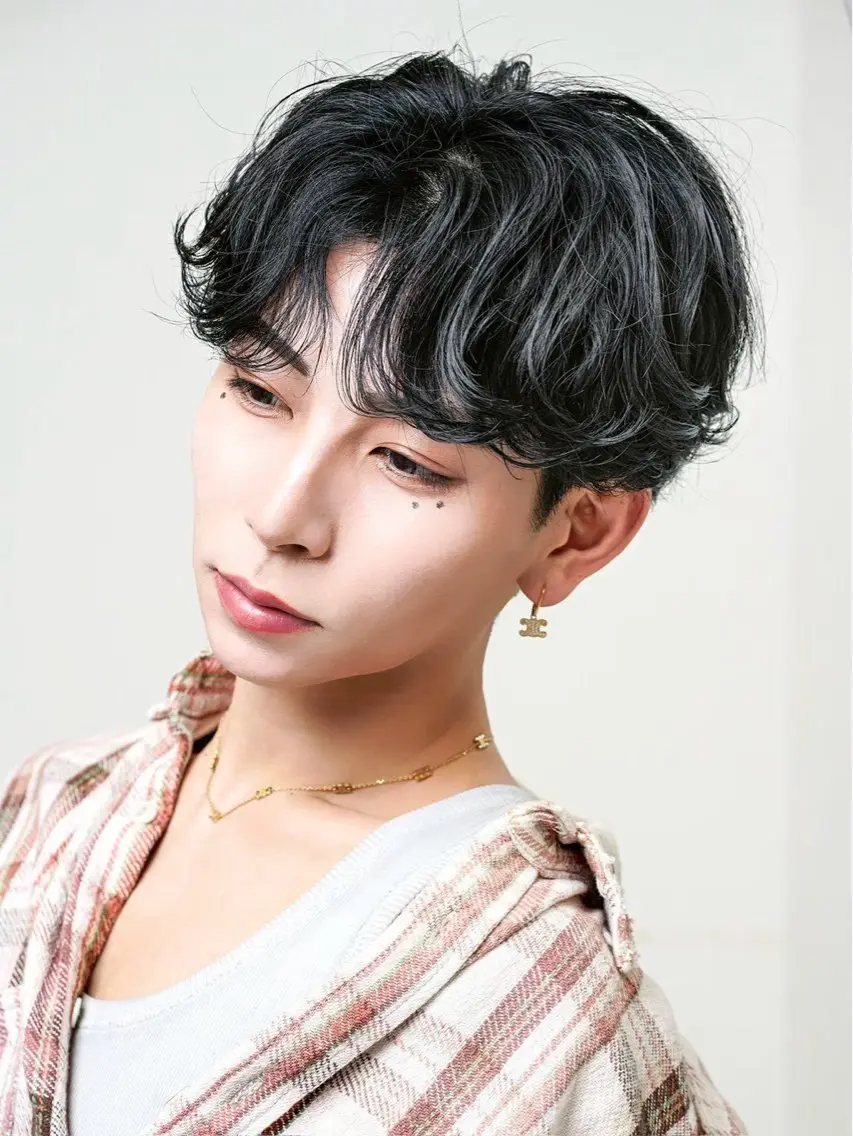 ショート パーマ メンズ パーマ 山本 結仁のヘアスタイル