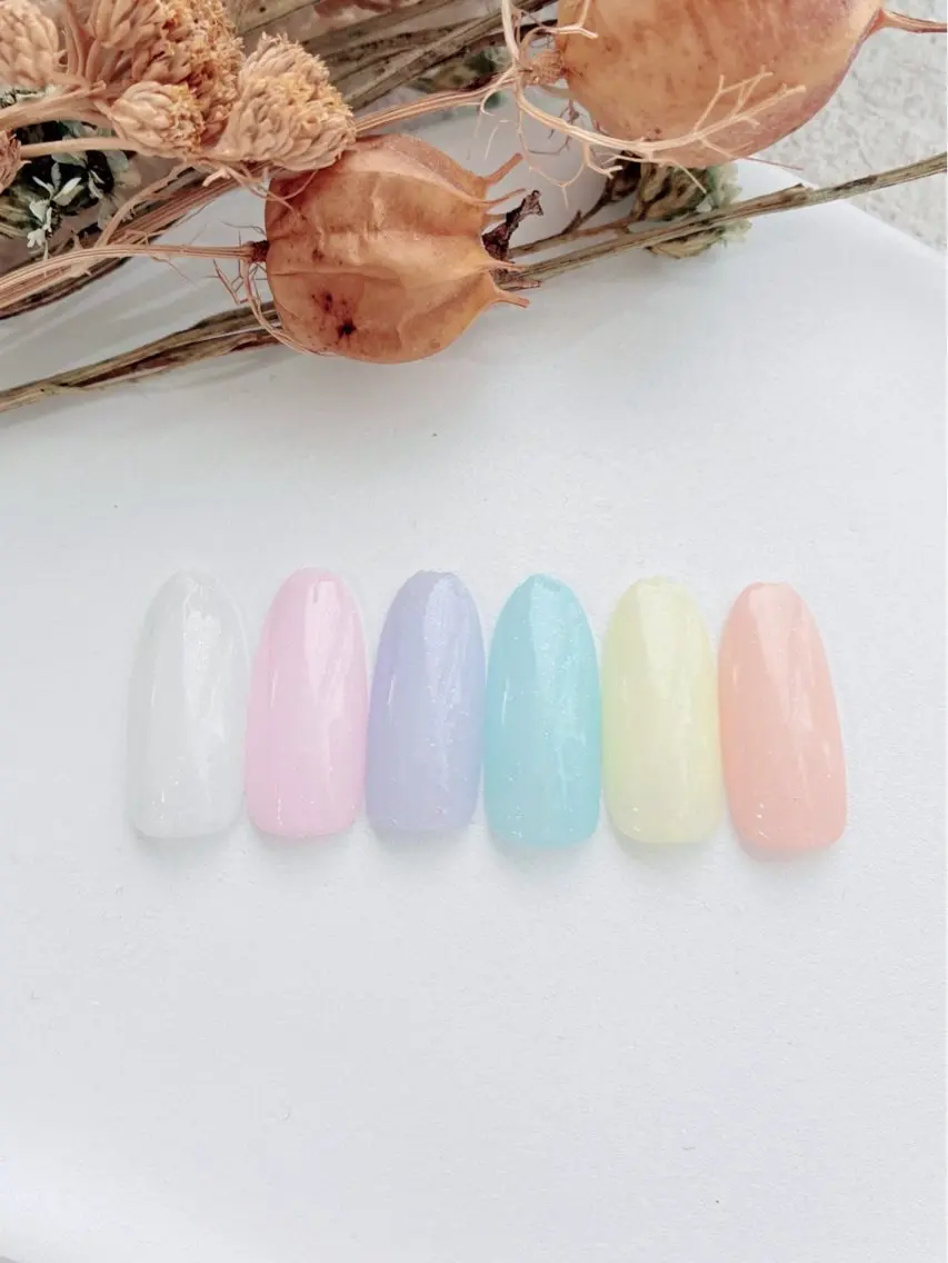 ネイル ラメ(グリッター) ワンカラーネイル パステルネイル nailsalon anrireのネイルデザイン
