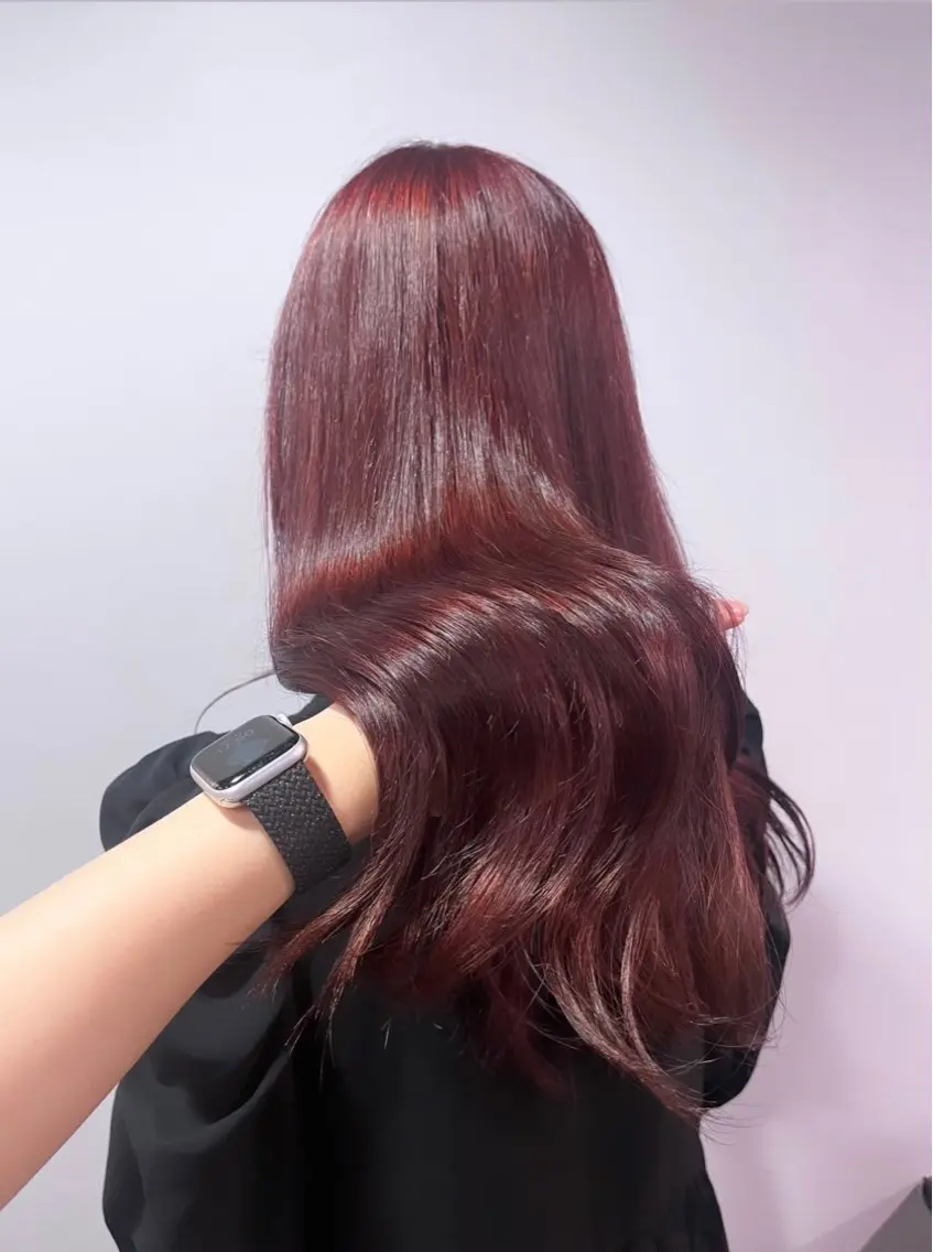 ロング カラー カット ヘアカラー トリートメント こまつ まりやのヘアスタイル