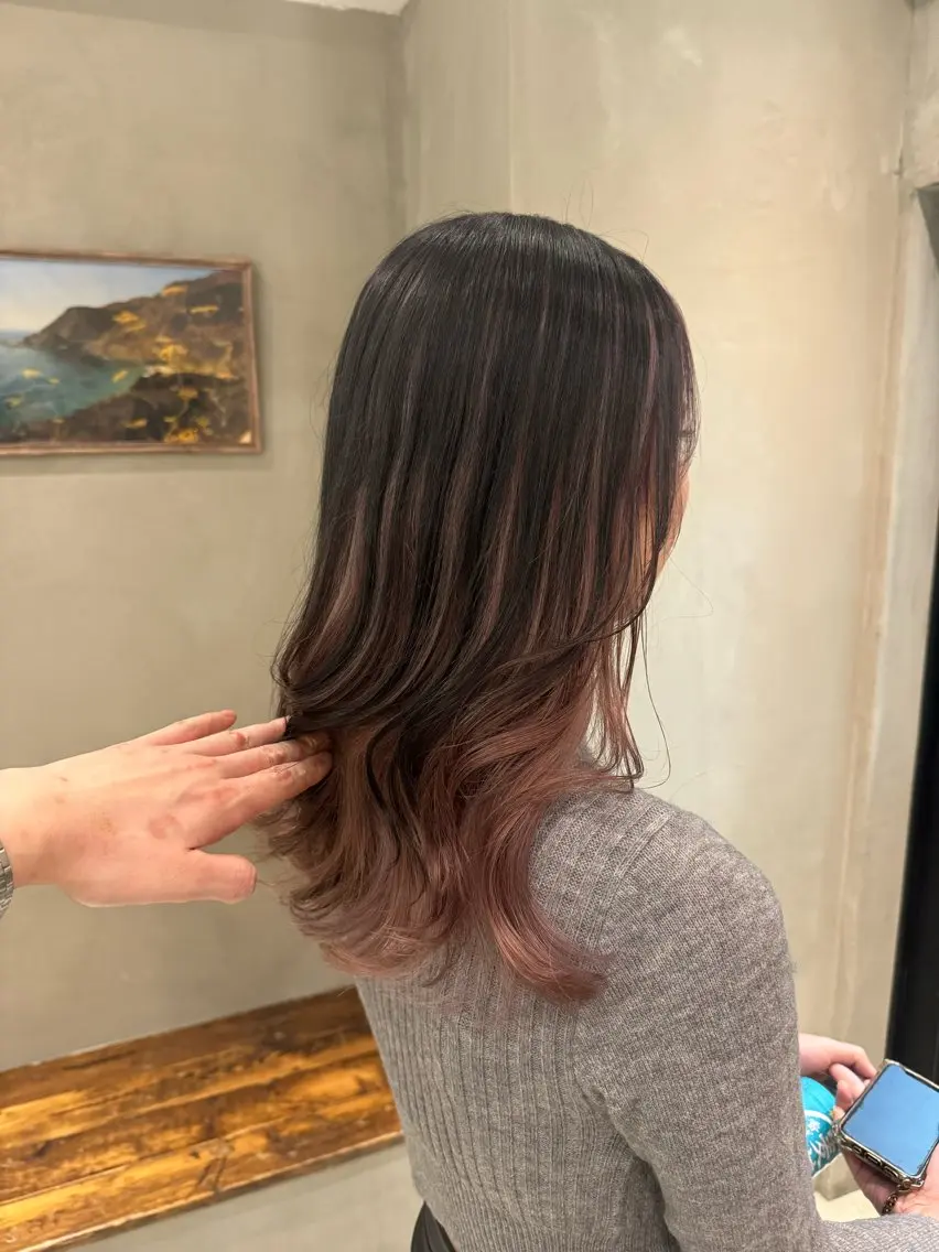 セミロング ヘアカラー トリートメント 新宿/顔周りカット +レイヤー=しずく♩のヘアスタイル
