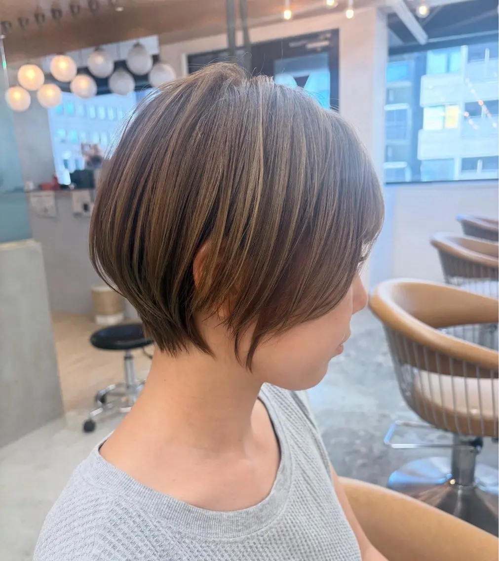 ショート オリーブベージュ/シ ョートボブたまき🧡のヘアスタイル