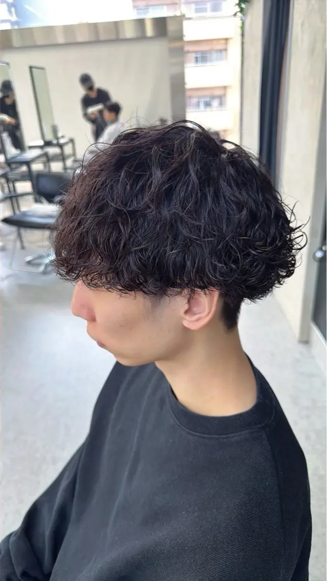 パーマ メンズ メンズパーマ 波巻きパーマ DEW 月子のヘアスタイル