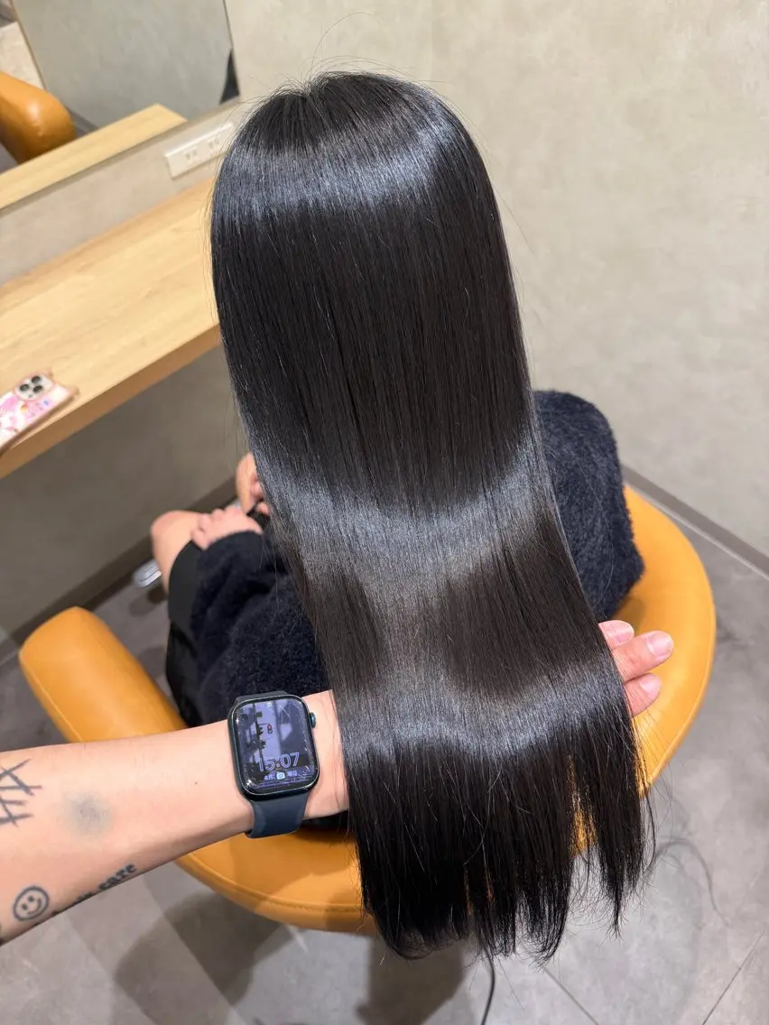 ロング 髪質改善 縮毛矯正 トリートメント 阿部 祥大のヘアスタイル