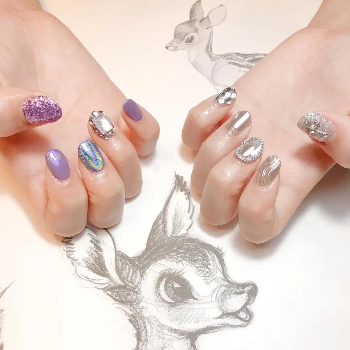 ネイル ミラーネイル owlnail /持込みデザイン専門のネイルデザイン