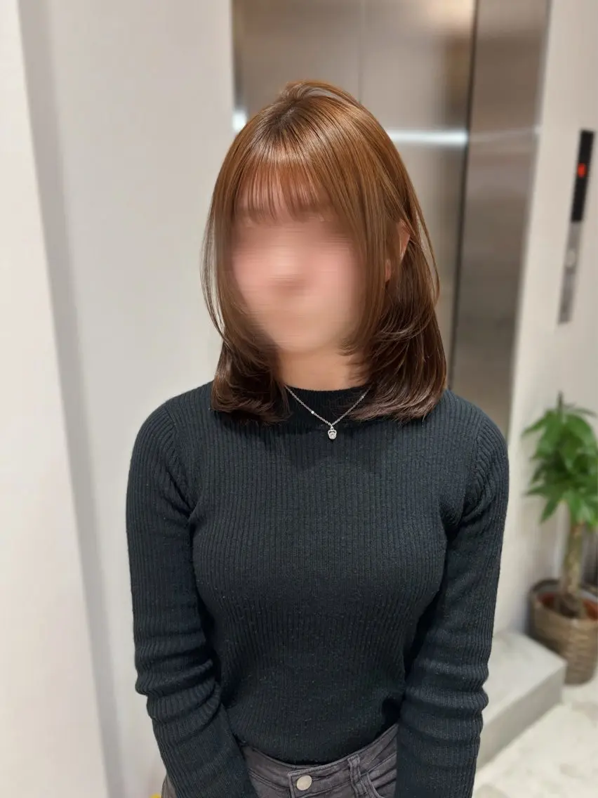 ミディアム 顔周りカット ハイレイヤー レイヤーカット soyon名古屋/ fuka🎀のヘアスタイル