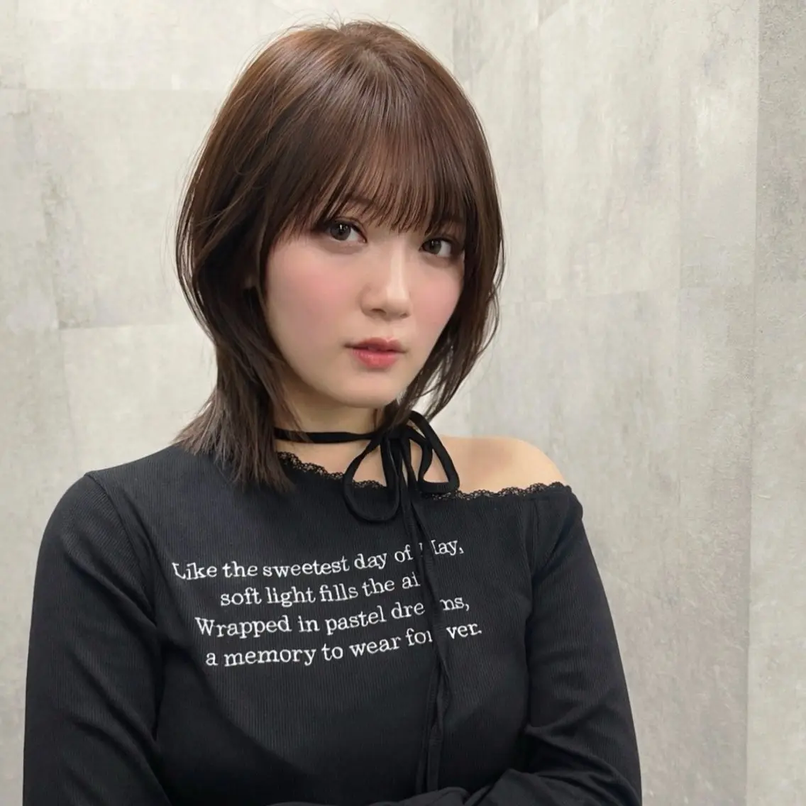 ミディアム ミディアムレイヤー レイヤーカット カット ヘアカラー トリートメント レイヤー/韓国ボブ レイヤーボブ/住吉のヘアスタイル