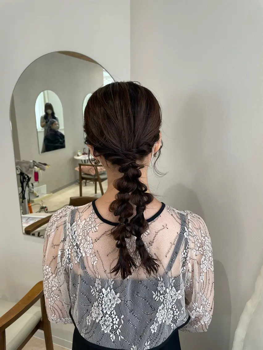 セミロング ヘアアレンジ ヘアセット Osoko Hiyoriのヘアスタイル