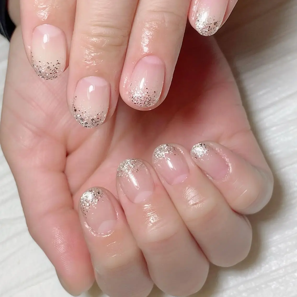 ネイル ラメ(グリッター) ホワイト ハンドネイル Nail Salon CIARAのネイルデザイン