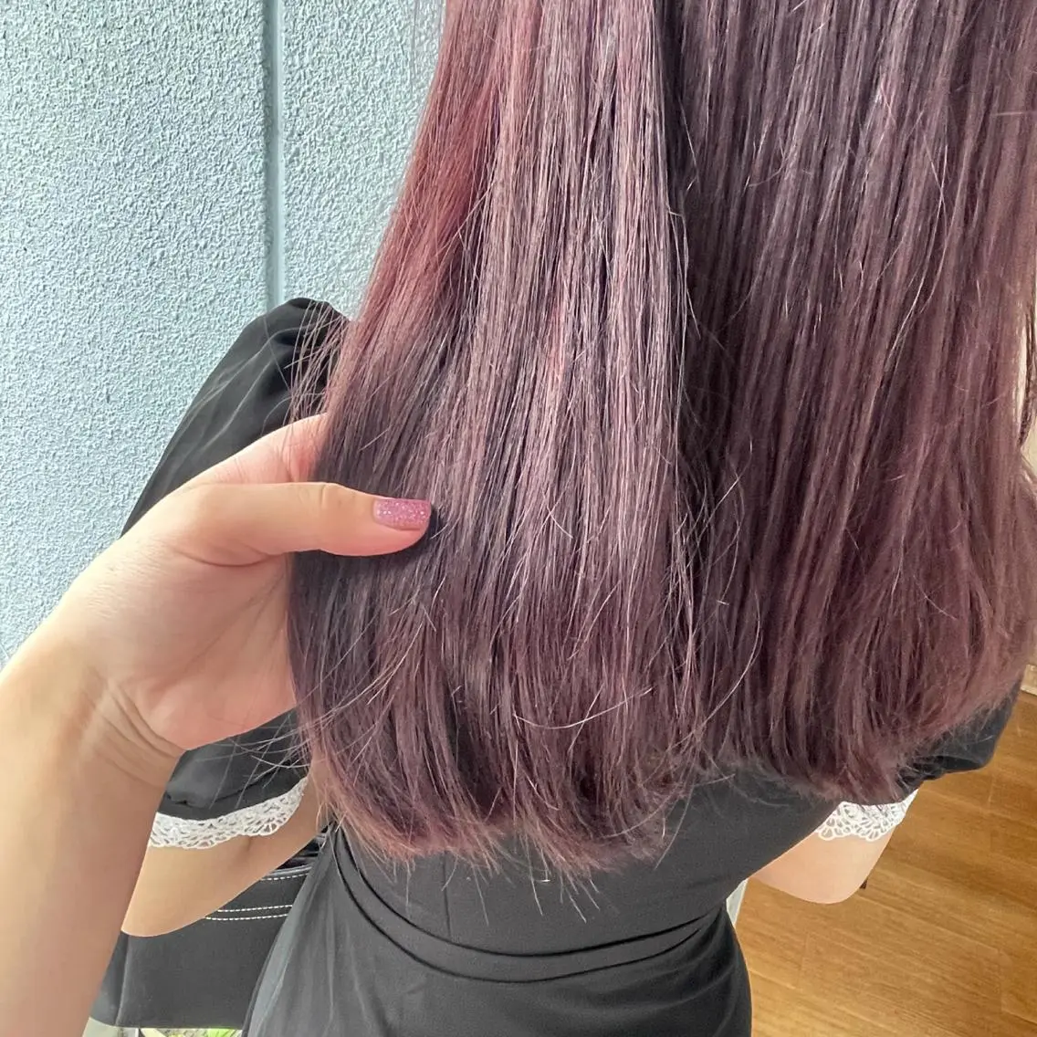 ロング カラー ヘアアレンジ ブリーチ ピンクカラー カット ヘアカラー トリートメント ヘッドスパ なつき/艶ピンク/ girly hairのヘアスタイル