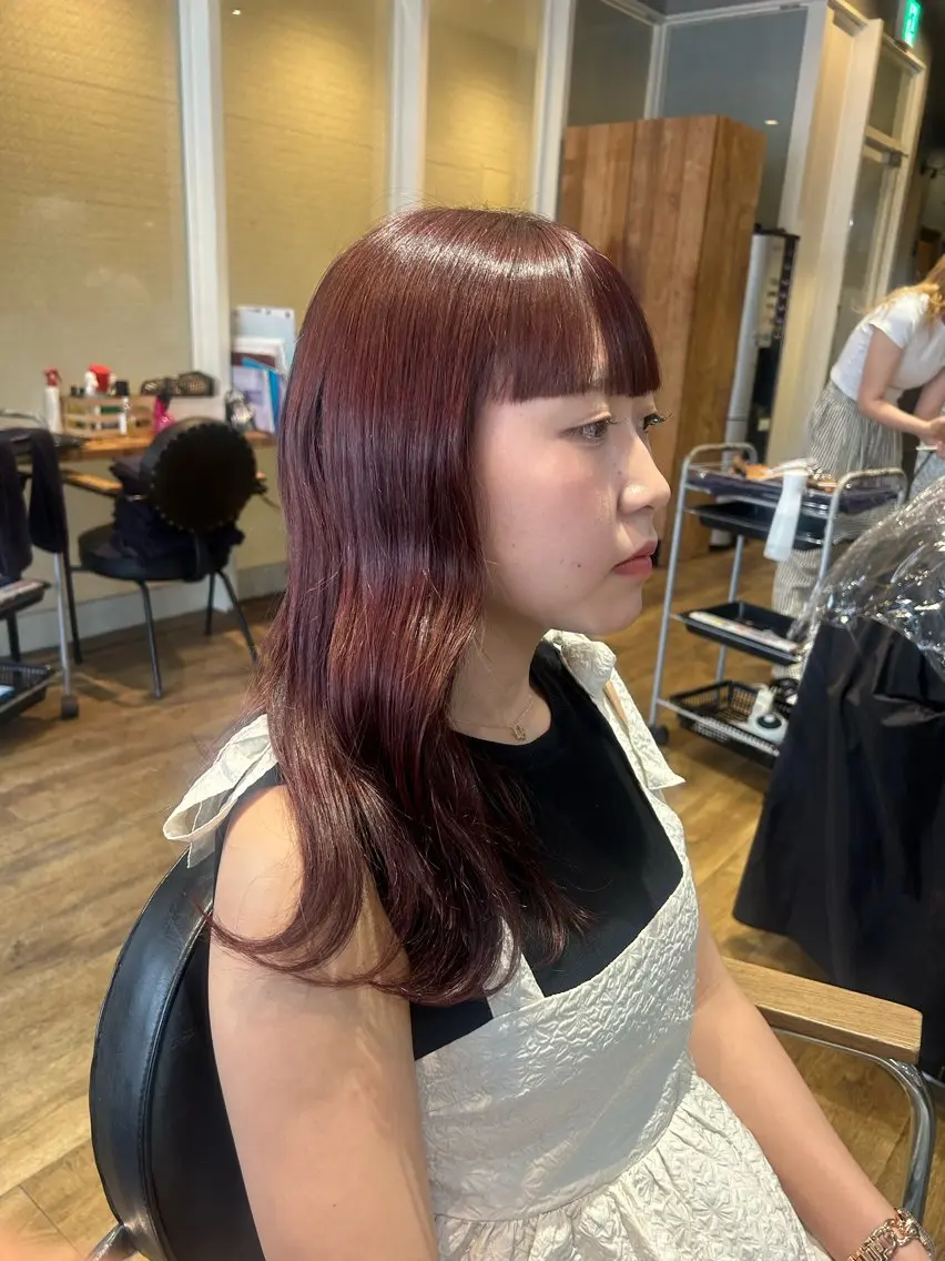 ロング カラー ブリーチ ブラウンカラー ピンクカラー ピンクブラウン ヘアカラー 【 Lafith 】 WAKOのヘアスタイル
