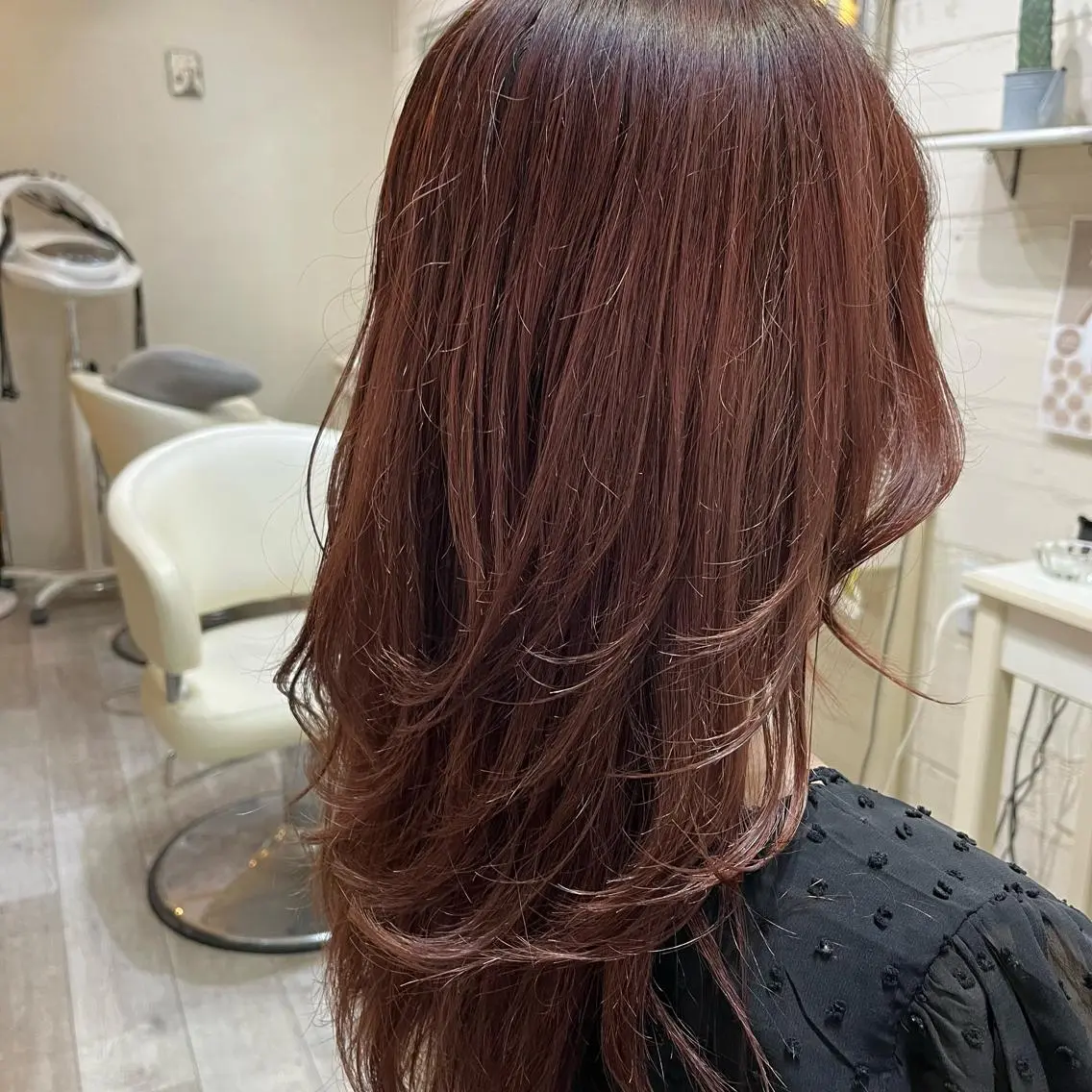 ロング カラー ピンクカラー レイヤーカット ヘアカラー カラー職人 なかもと たつひろのヘアスタイル