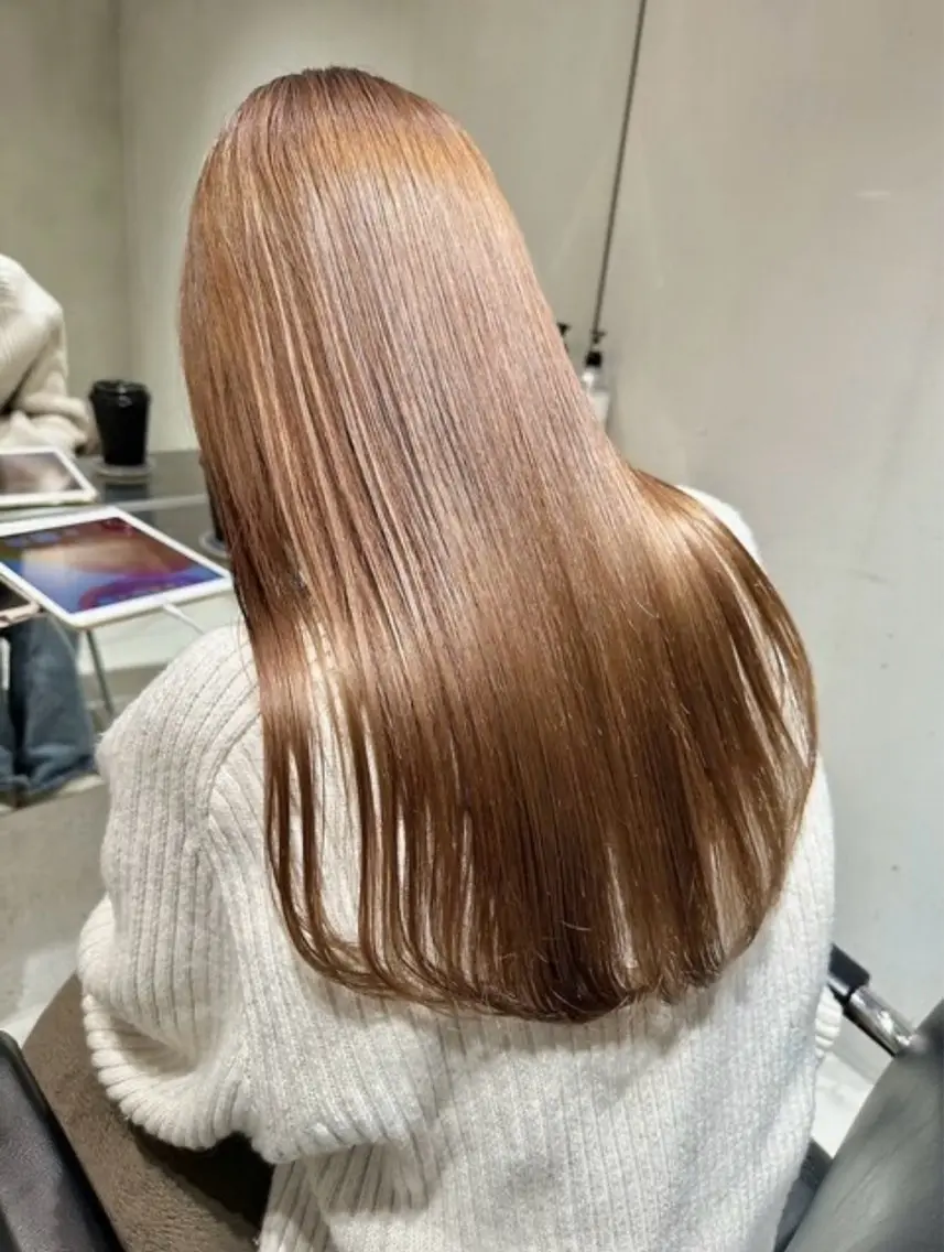 ロング カラー パーマ ブリ—チ🎨パ—マ 🌿表参道ちえ🌿のヘアスタイル
