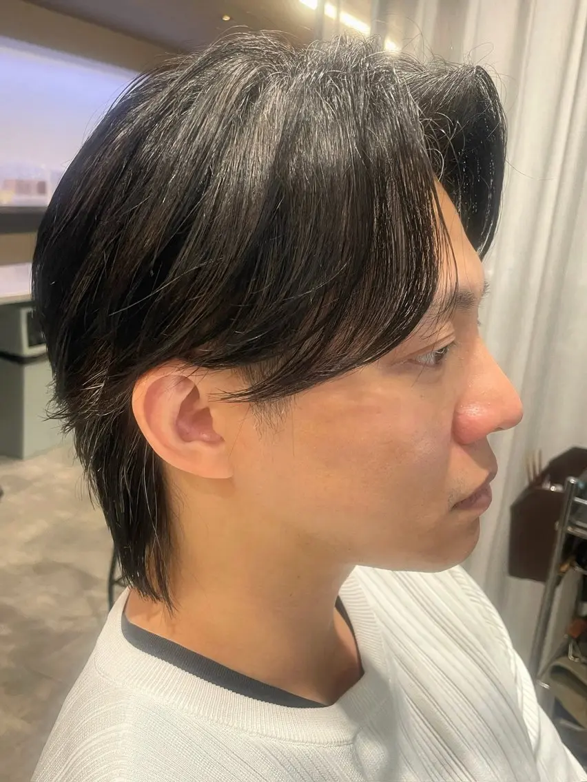 メンズ センターパート 刈り上げ メンズウルフカット ウルフカット Li'a【リア】 ANNAのヘアスタイル