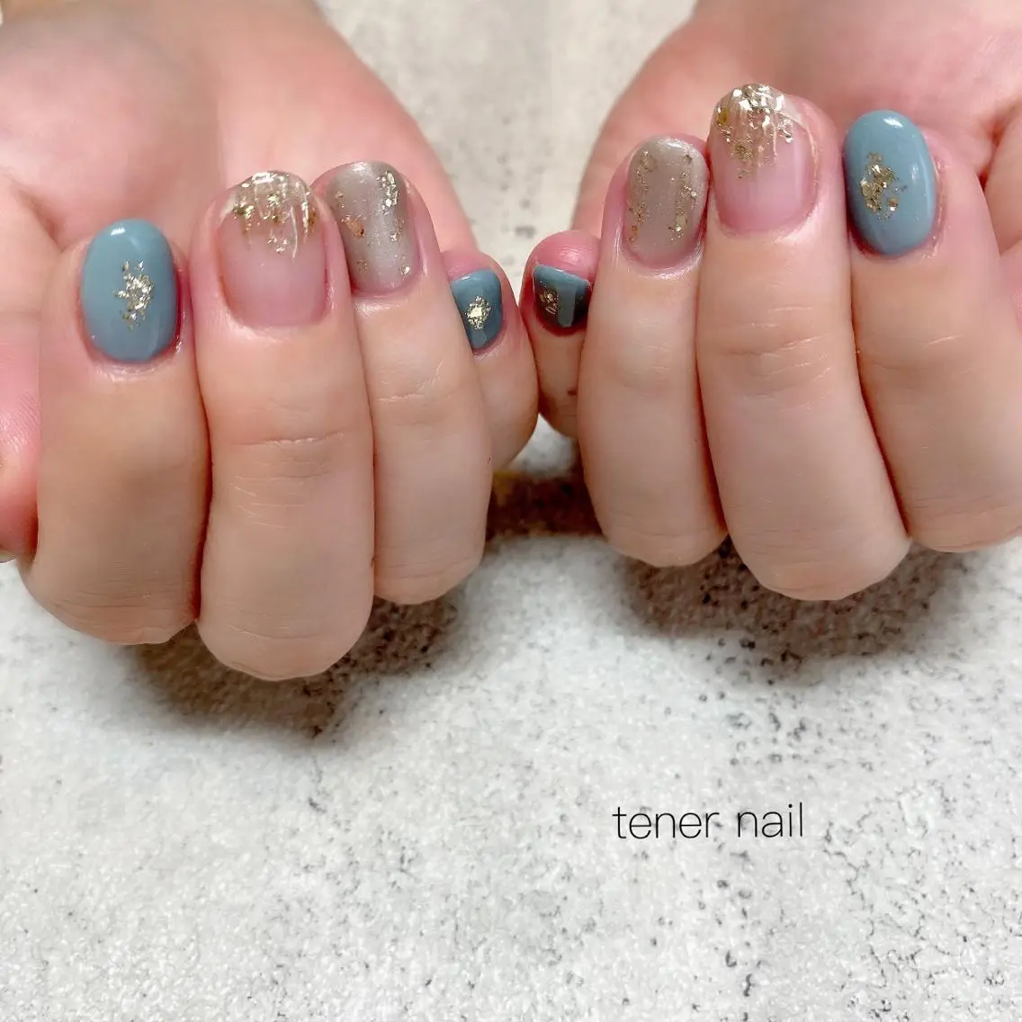 ネイル ブルー テネルネイル tener nailのネイルデザイン