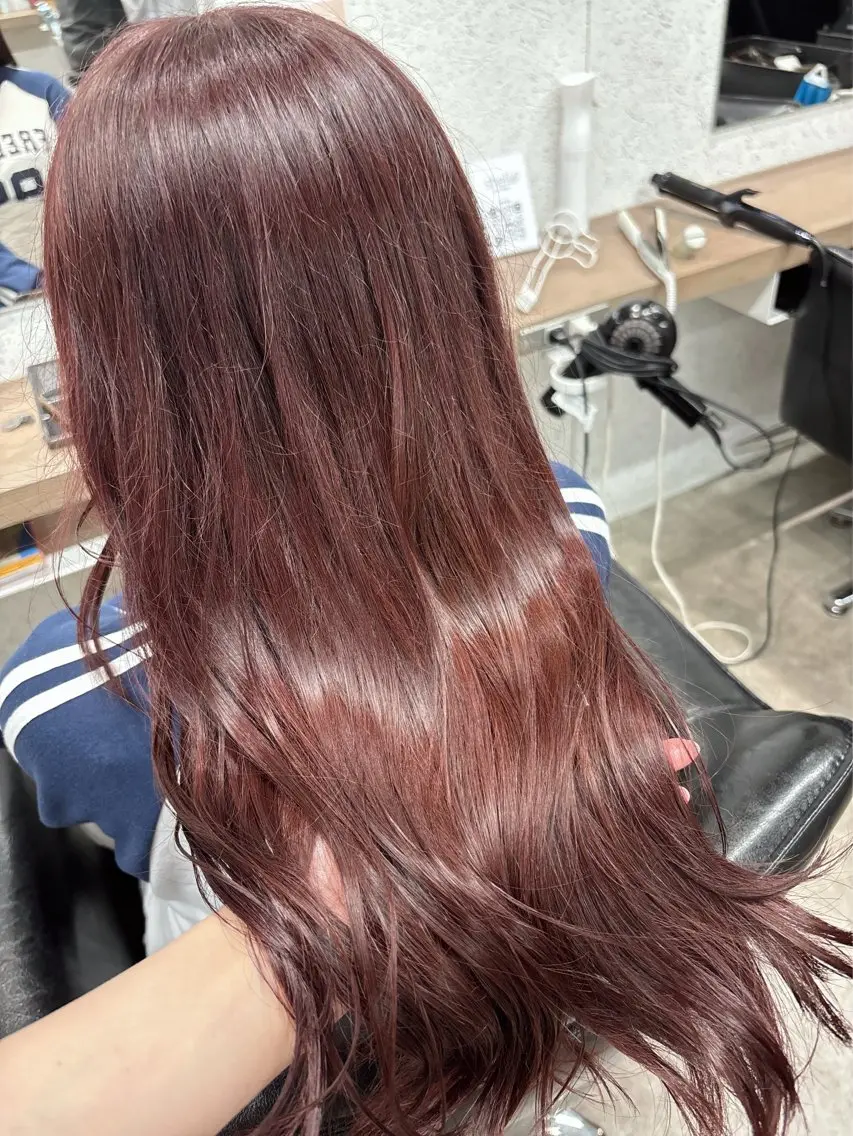 ロング カラー ブラウンカラー 透明感カラー ピンクカラー ピンクブラウン カット ヘアカラー ボブ/透明感カラー/ 髪質改善/🌙/ルナのヘアスタイル
