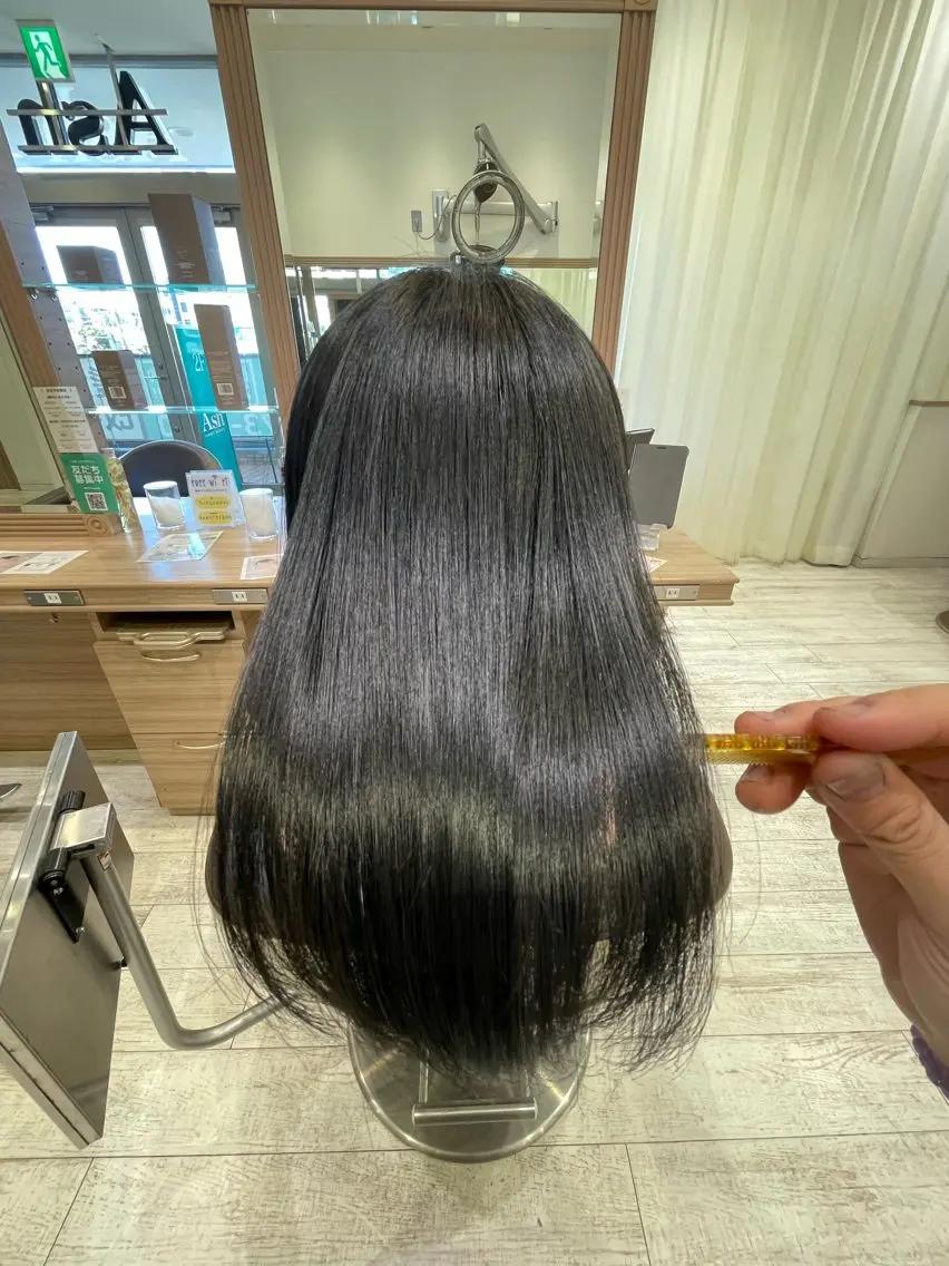 セミロング パーマ 髪質改善 縮毛矯正 トリートメント 加藤 未歩のヘアスタイル