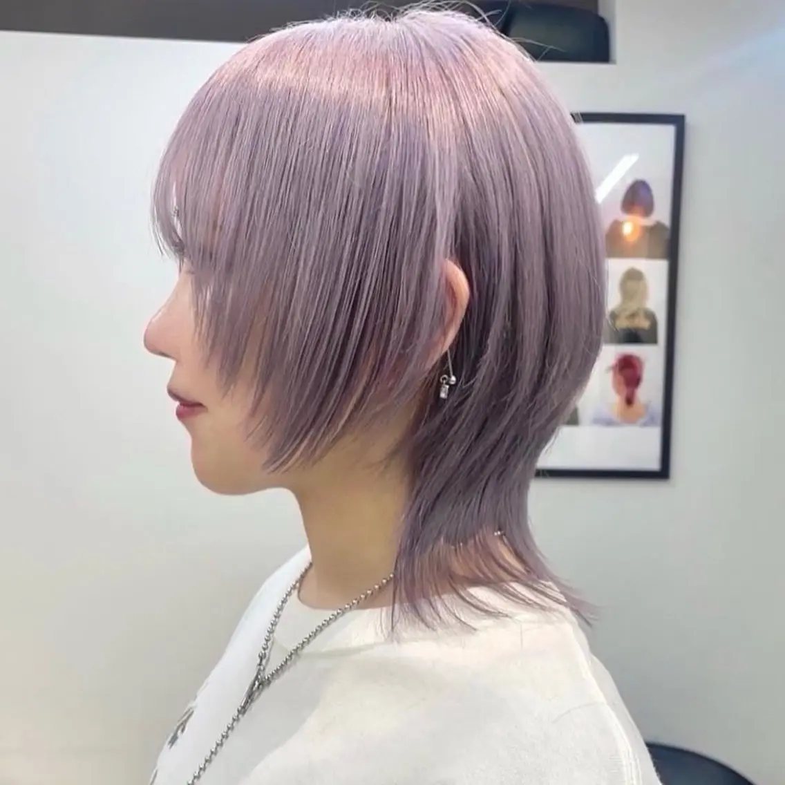 ショート ピンクラベンダー カット ヘアカラー ウルフカット /ブリーチayamiのヘアスタイル