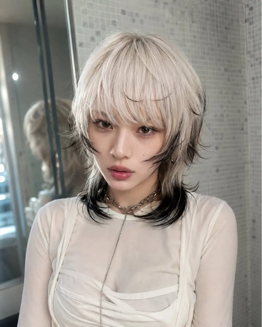 ミディアム カラー ブリーチ デザインカラー ハイトーンカラー カット ヘアカラー トリートメント 小田 晃瑛のヘアスタイル