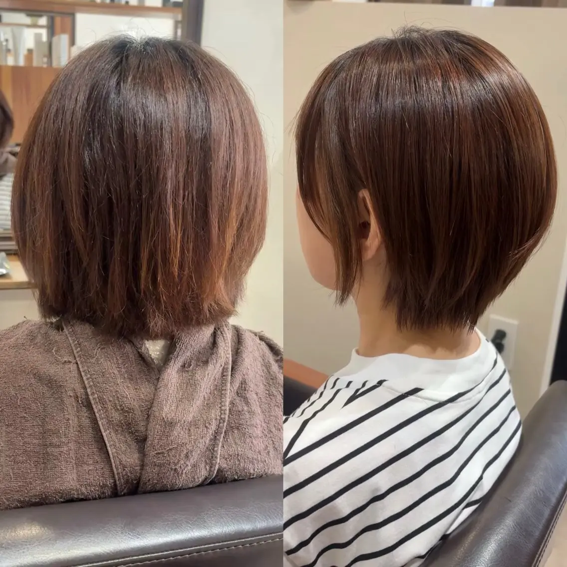 ショート カット ヘアカラー トリートメント レイヤーカット/髪質 改善/ダブルカラーのヘアスタイル