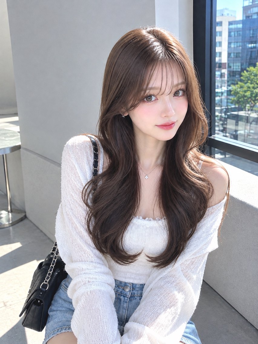 ロング カラー カット ヘアカラー 福本 梓のヘアスタイル