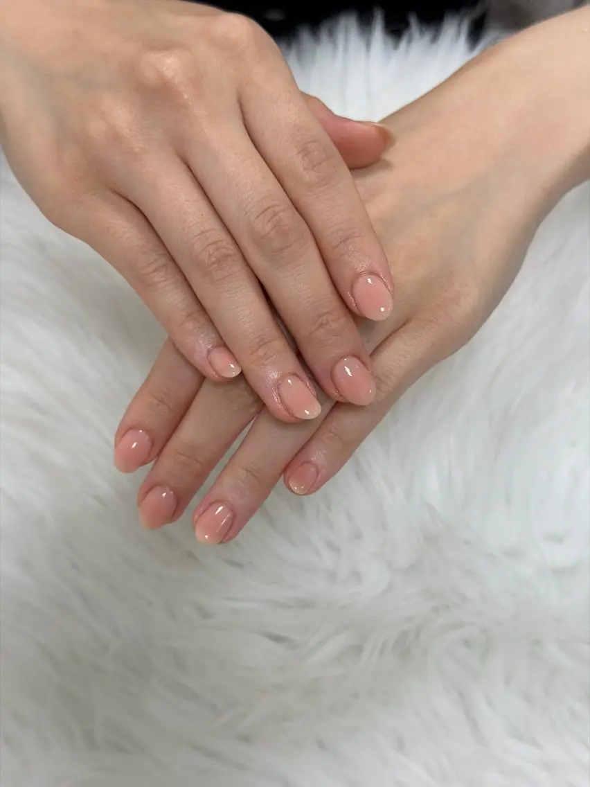 ネイル チークネイル ピンク ピンクベージュ ハンドネイル PROVE 彩華のネイルデザイン