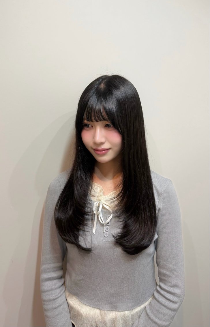 ロング ロングレイヤー レイヤーカット ロング カット ヘアカラー juri / 韓国ヘアのヘアスタイル
