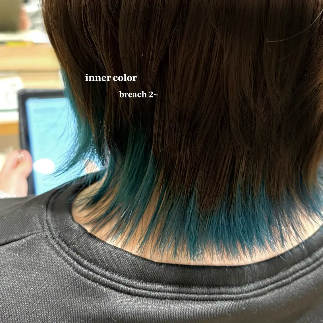 ミディアム カラー ブリーチ ブルーカラー ヘアカラー Kurumi 🩰カットモデル募集のヘアスタイル