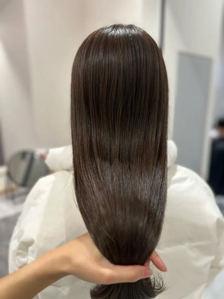 ロング カラー カット ヘアカラー トリートメント ヘッドスパ 韓国レイヤー✨ yasuko銀座のヘアスタイル