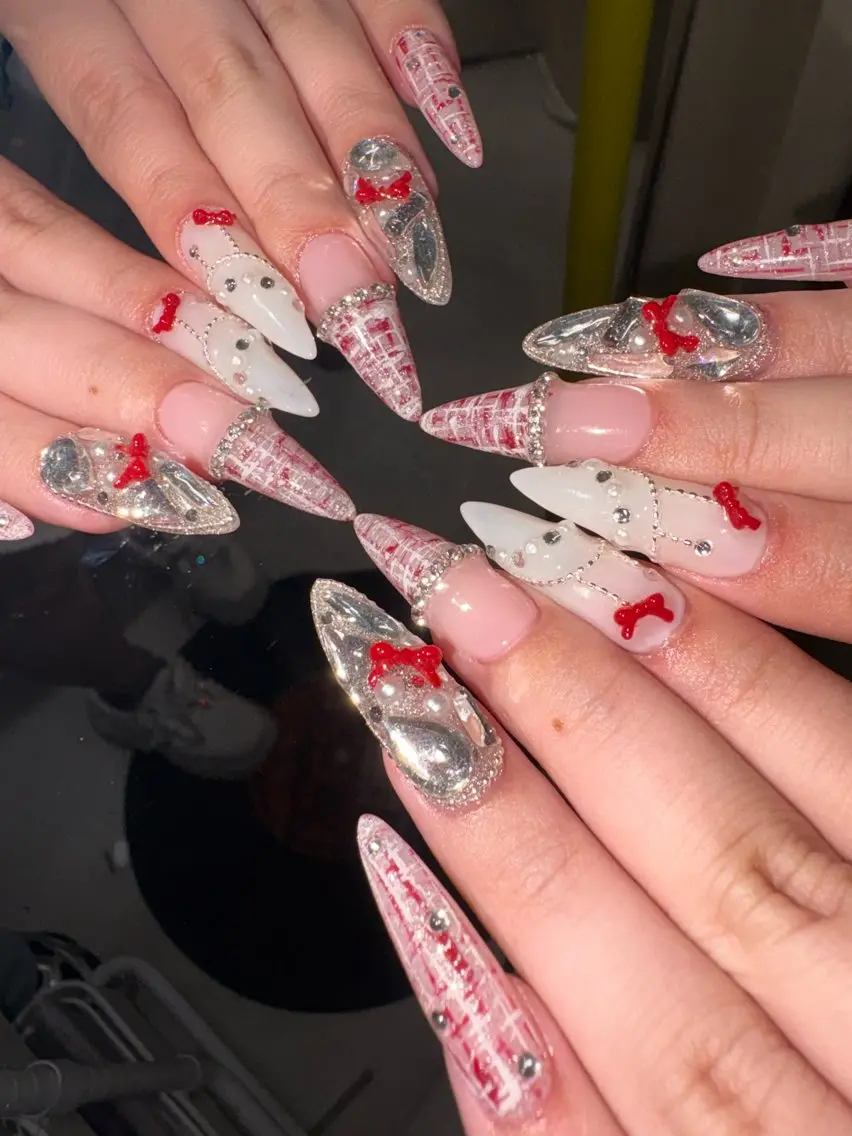 ネイル ロングネイル 持ち込み ハンドネイル 33nail✴️栄 スミレ❇️Gel-xのネイルデザイン