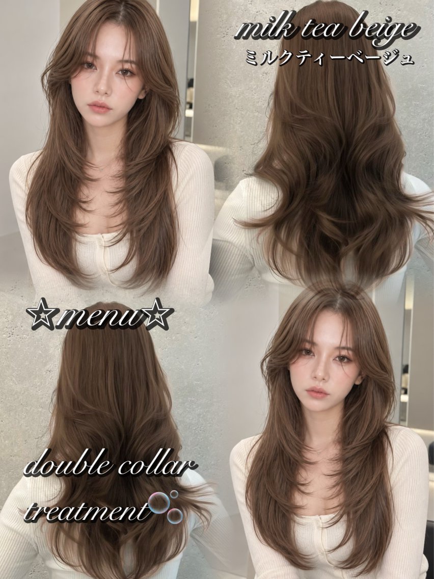 ロング ヘアカラー トリートメント 透明感🤍×髪質改善 🫧Kaitoのヘアスタイル