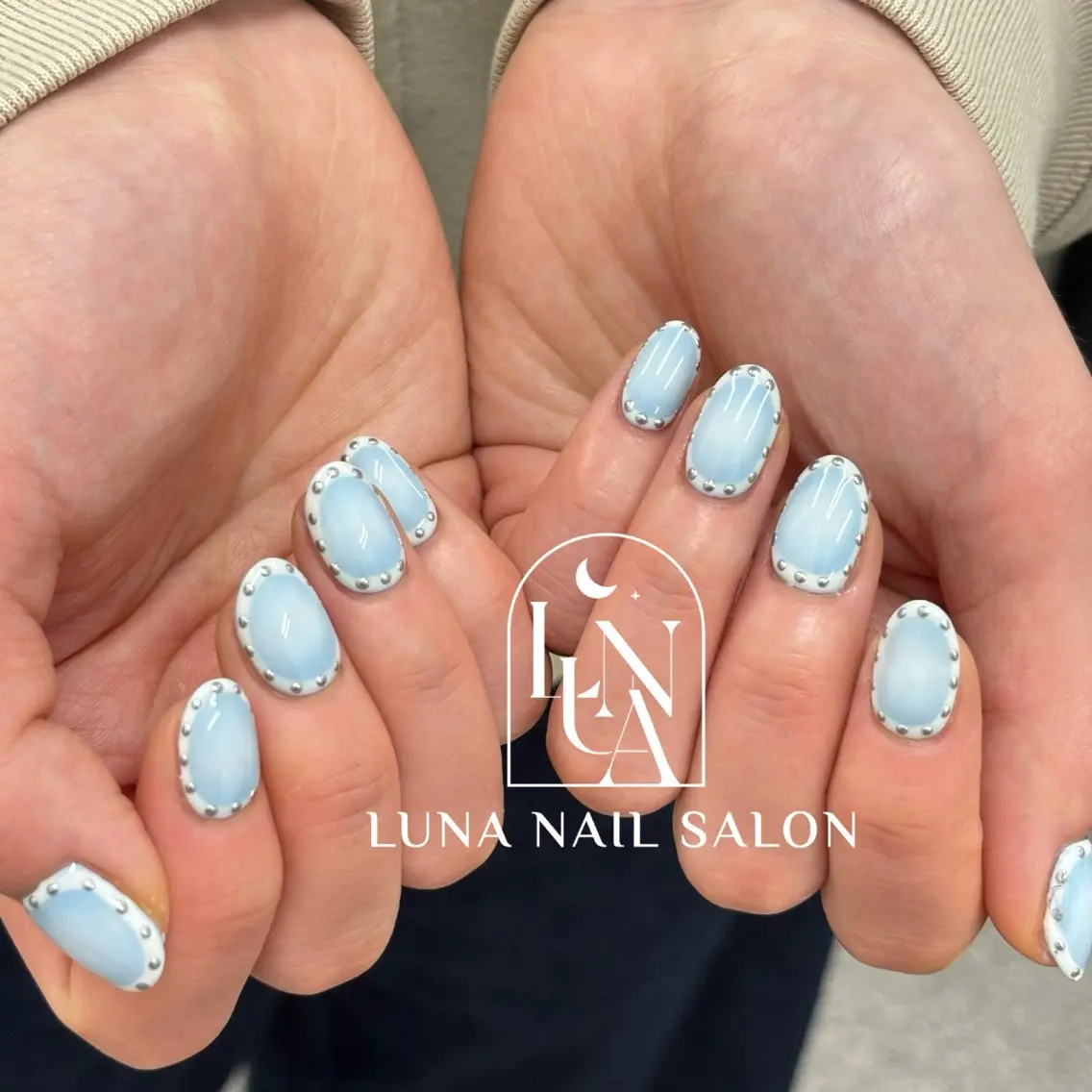 ネイル アートネイル フレンチネイル ジェルネイル ガラスフレンチ 韓国ネイル ハンドネイル フットネイル ハンドケア LUNA Nail salon💕のネイルデザイン